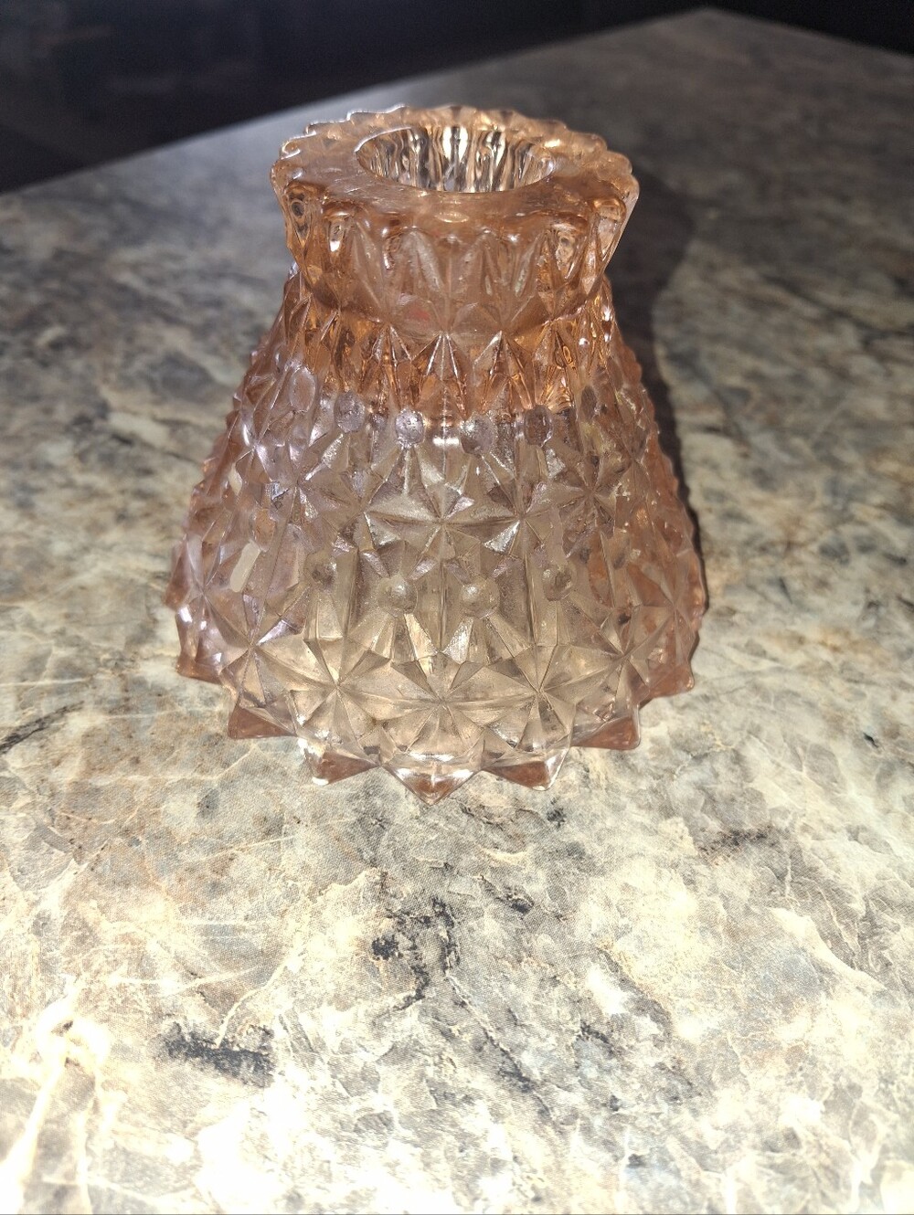Jeannette Vintage-Style Pink Glass Candle Holder
